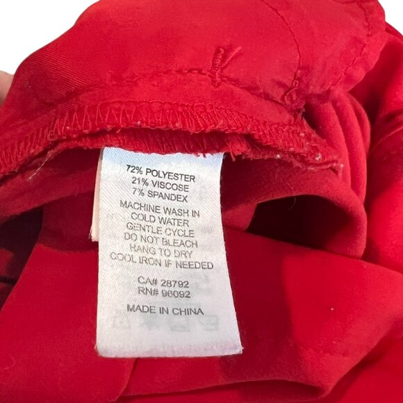 Women's Dalia Cropped Red Viscose Blend Pants Size 10‎ - Picture 5 of 5